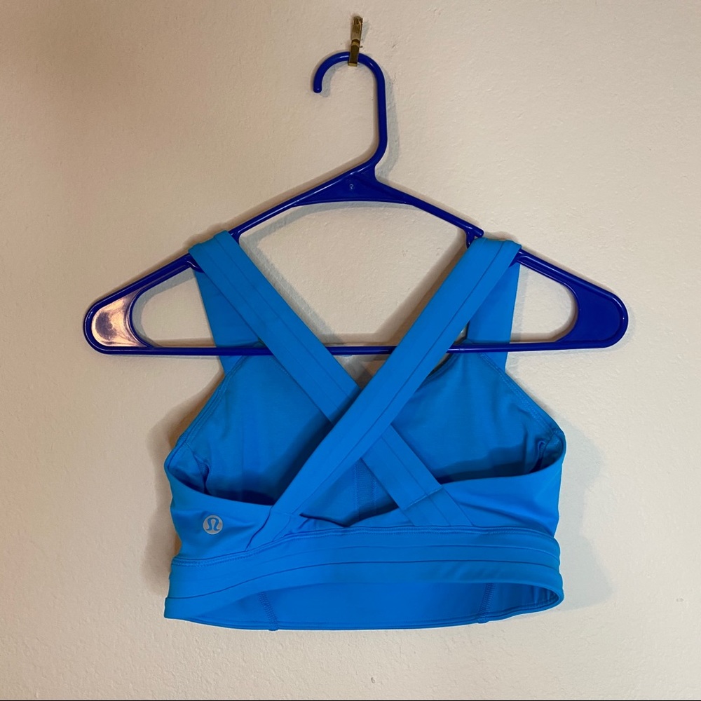 LULULEMON kayak blue Rack Pack sports bra 4 - Picture 1 of 7